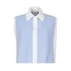Jw Anderson Striped Intarsia Stretch Cotton-blend Top In Blue