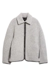 Jw Anderson Contrast Trim Brushed Twill Jacket In Gray