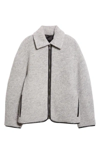 Jw Anderson Contrast Trim Brushed Twill Jacket In Gray