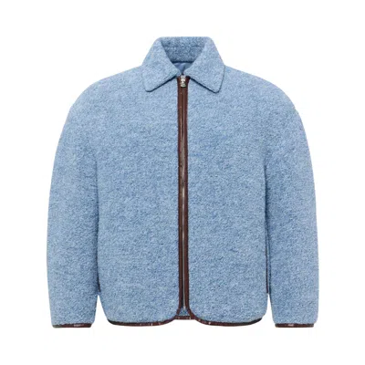 Pre-owned Jw Anderson Contrast Trim Casual Jacket 'blue Melange' | Men's Size M