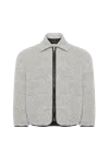 Jw Anderson Mens Light Grey Melange Contrast-trim Relaxed-fit Knitted Wool-blend Jacket In Gray
