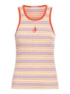 Jw Anderson Multicolor Contrast Trim Striped Tank Top In Pink & Purple