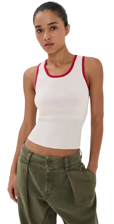 Jw Anderson Contrast Trim Vest Ecru In White
