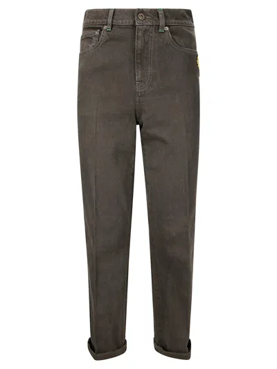 Jw Anderson Contrast Turn-up Denim Jeans In Smoke