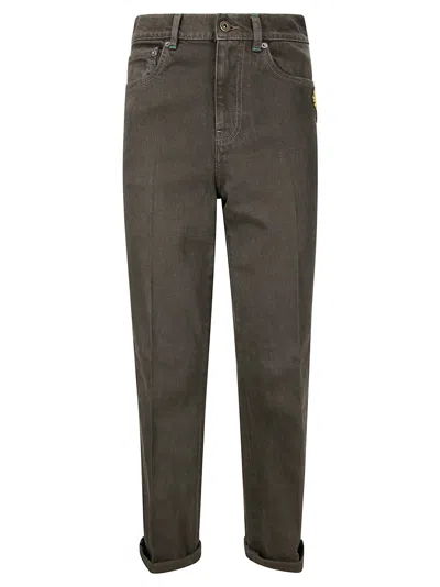 Jw Anderson J. W. Anderson Jeans With Cuff And Patch In Green