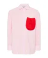 Jw Anderson Satin Balloon Pocket Shirt In Pink