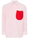Jw Anderson Satin Balloon Pocket Shirt In Pink