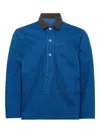 Jw Anderson Long Sleeve Polo Shirt With Patch Pocket In Blue