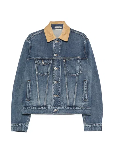 Jw Anderson Corduroy-collar Denim Jacket In Multi