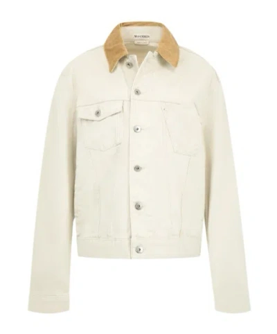 Jw Anderson Corduroy-collar Jacket In White