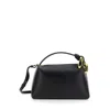 Jw Anderson J.w. Anderson Corner Black Handbag With Metallic Knot Detail In Leather In Black