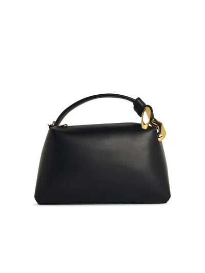 Jw Anderson Corner Black Leather Bag In Blac/rainbow Crystal