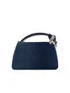 Jw Anderson Corner Acid Wash Denim Crossbody Bag In Blue