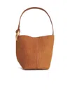 Jw Anderson The Jwa Corner Small Bucket Suede In Brown