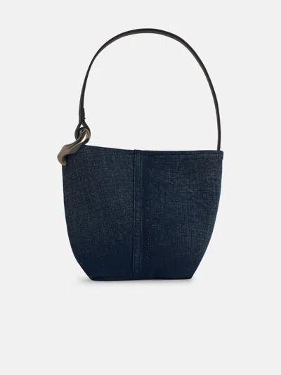 Jw Anderson 'corner' Bucket Bag In Blue Denim