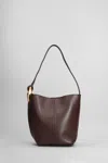 Jw Anderson Corner Bucket Shoulder Bag In Brown Leather In Brown