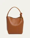 Jw Anderson The Jwa Corner Leather Bucket Bag In Tan