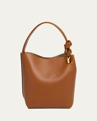 Jw Anderson The Jwa Corner Leather Bucket Bag In Tan