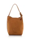 Jw Anderson Corner Chain Canvas Bucket Bag In Caramel