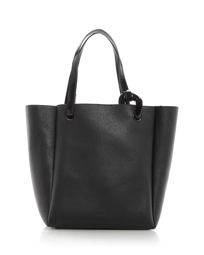 Jw Anderson Corner Chain Leather Tote In Black
