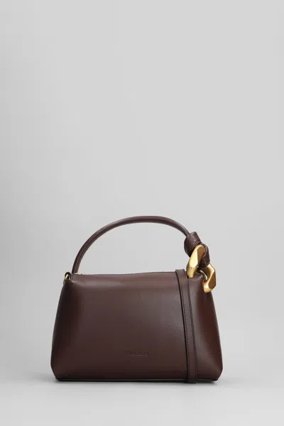 Jw Anderson Corner Hand Bag In Brown Leather