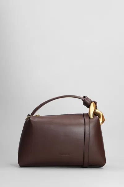 Jw Anderson Corner Hand Bag In Brown Leather