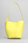 JW ANDERSON CORNER SHOULDER BAG IN YELLOW LEATHER