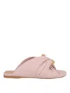 Jw Anderson Twist Chain Leather Slide Sandals In Gold