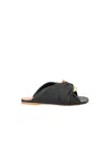 Jw Anderson Corner Chain-embellished Gathered Leather Slides In Gold