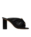 Jw Anderson Twisted Leather Mules Heel 8 Cm In Black
