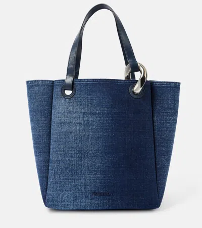 Jw Anderson Corner Large Denim Tote Bag In Blue
