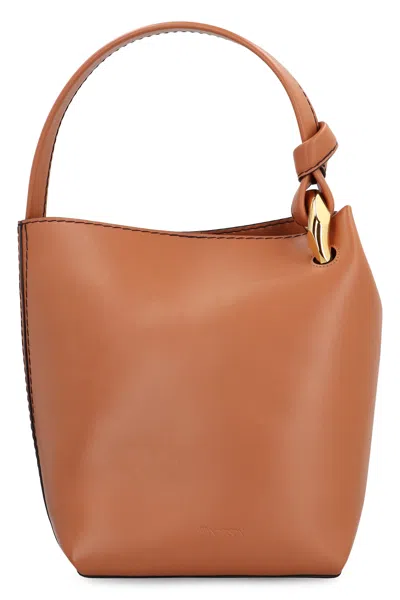 Jw Anderson Corner Leather Bucket Bag In Orange