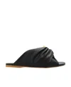 Jw Anderson Twist Chain Flat Slide Sandals In Black