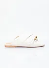 Jw Anderson White Chain Twist Leather Sandals In White