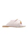 Jw Anderson Twist Chain Leather Slide Sandals In Pink