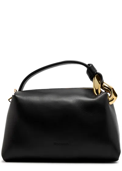 Jw Anderson 'corner' Black Handbag With Metallic Knot Detail