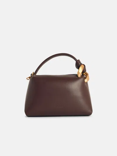 Jw Anderson 'corner' Small Brown Leather Bag