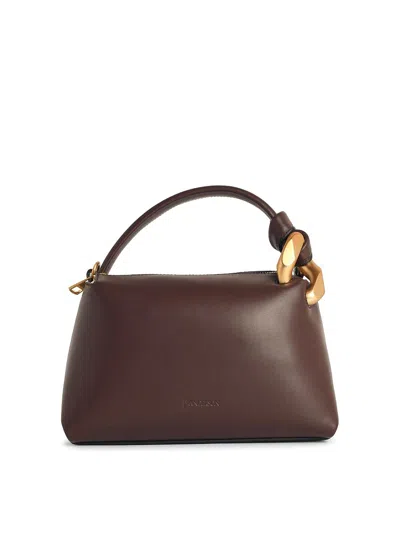 Jw Anderson Corner Small Brown Leather Bag