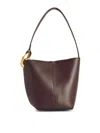 Jw Anderson Corner Small Brown Leather Bucket Bag In Brown