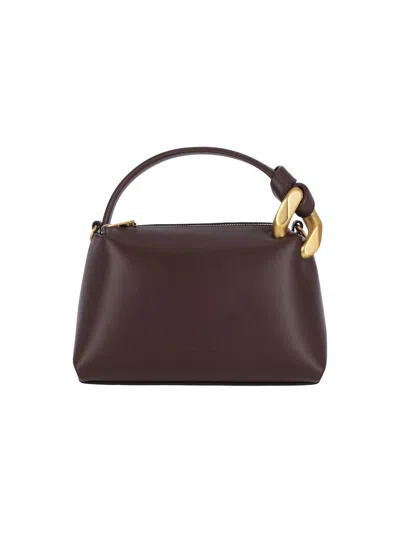 Jw Anderson J.w. Anderson Corner Small Shoulder Bag In Brown