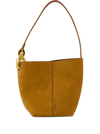 Jw Anderson Corner Suede Shoulder Bag In Orange