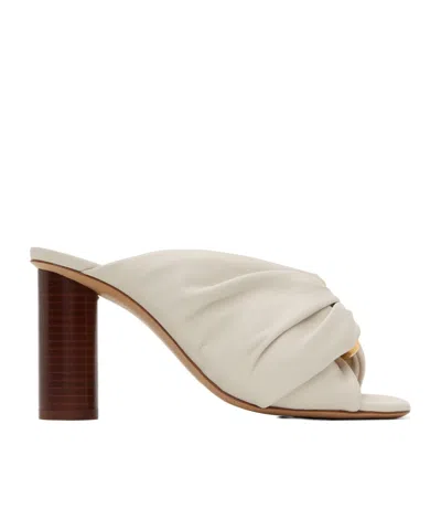 Jw Anderson Corner Twisted Pleated Detail High-heeled Sandals In White