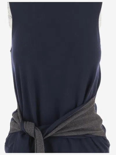 Jw Anderson Cotton And Cashmere Blend Tank Top In Blue