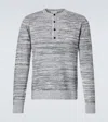 Jw Anderson Cotton And Linen-blend Henley Shirt In Green