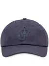 Jw Anderson Cap With Curved Peak And Eyelet Detailing In 蓝色