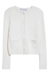 Jw Anderson Cotton Blend Crop Cardigan In Ivory