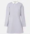 Jw Anderson Mens Mid Grey Melange Regular-fit Long-sleeve Stretch-cotton Blend Midi Polo Dress In Gray