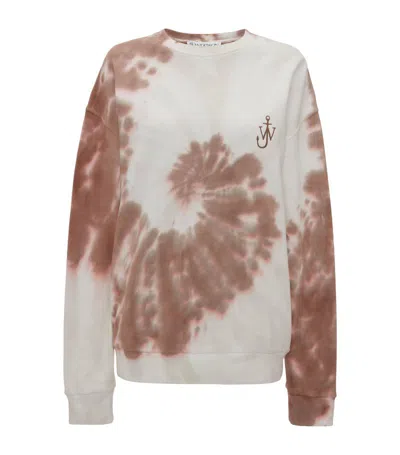 Jw Anderson Tie-dye Organic Cotton Sweatshirt In Marrone Marroni