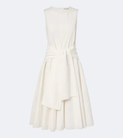 Jw Anderson Cotton Cloqué Midi Dress In Pattern