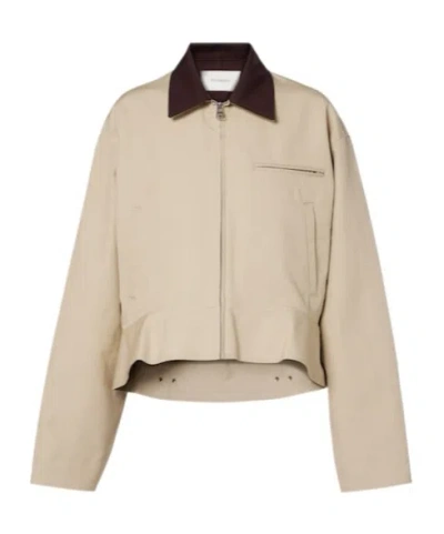 Jw Anderson Cotton Coat In Nude
